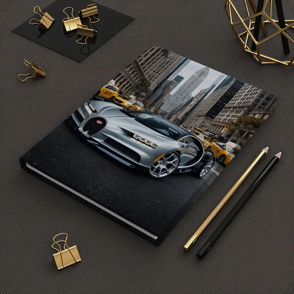Bugatti Chiron Silver New York City Street – Notebooks