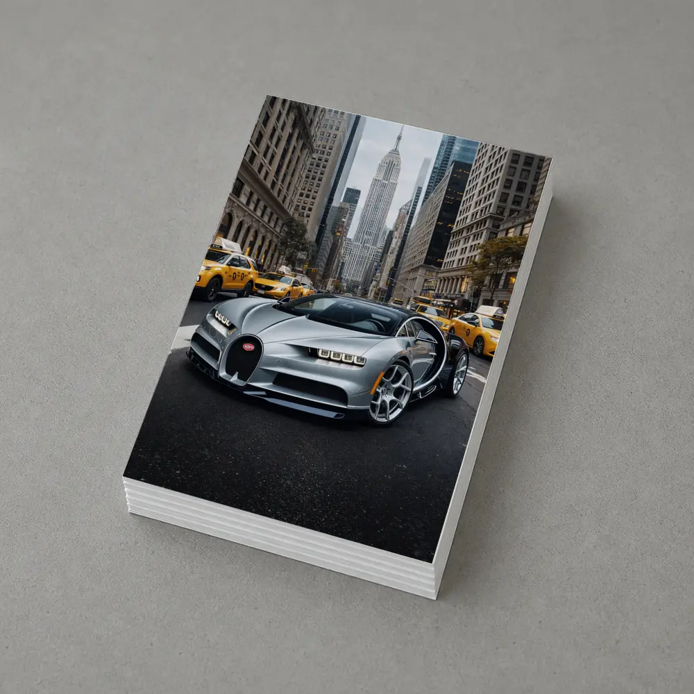 Bugatti Chiron Silver New York City Street – Postcards