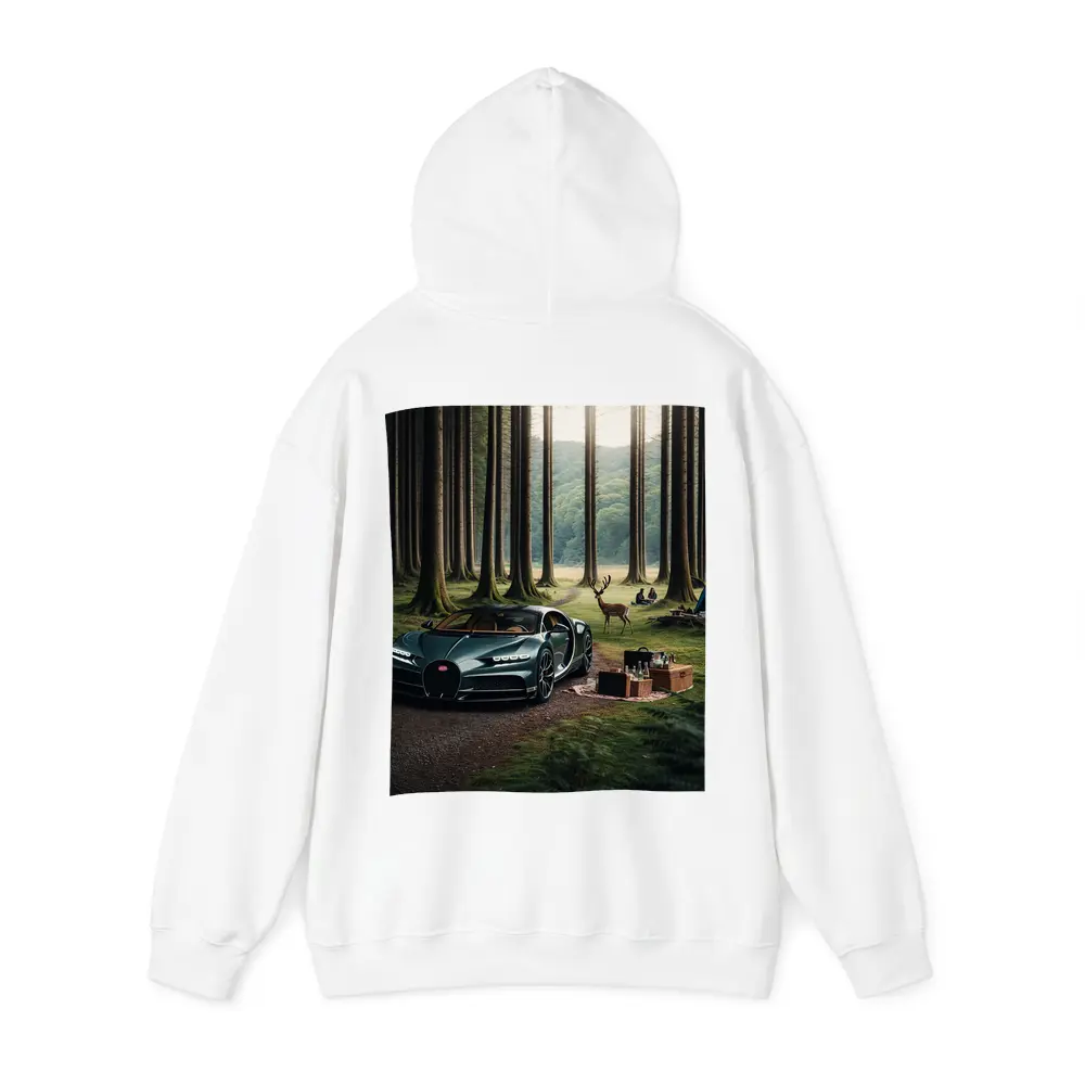 Bugatti Chiron Parked In Forest Clearing – Hoodies