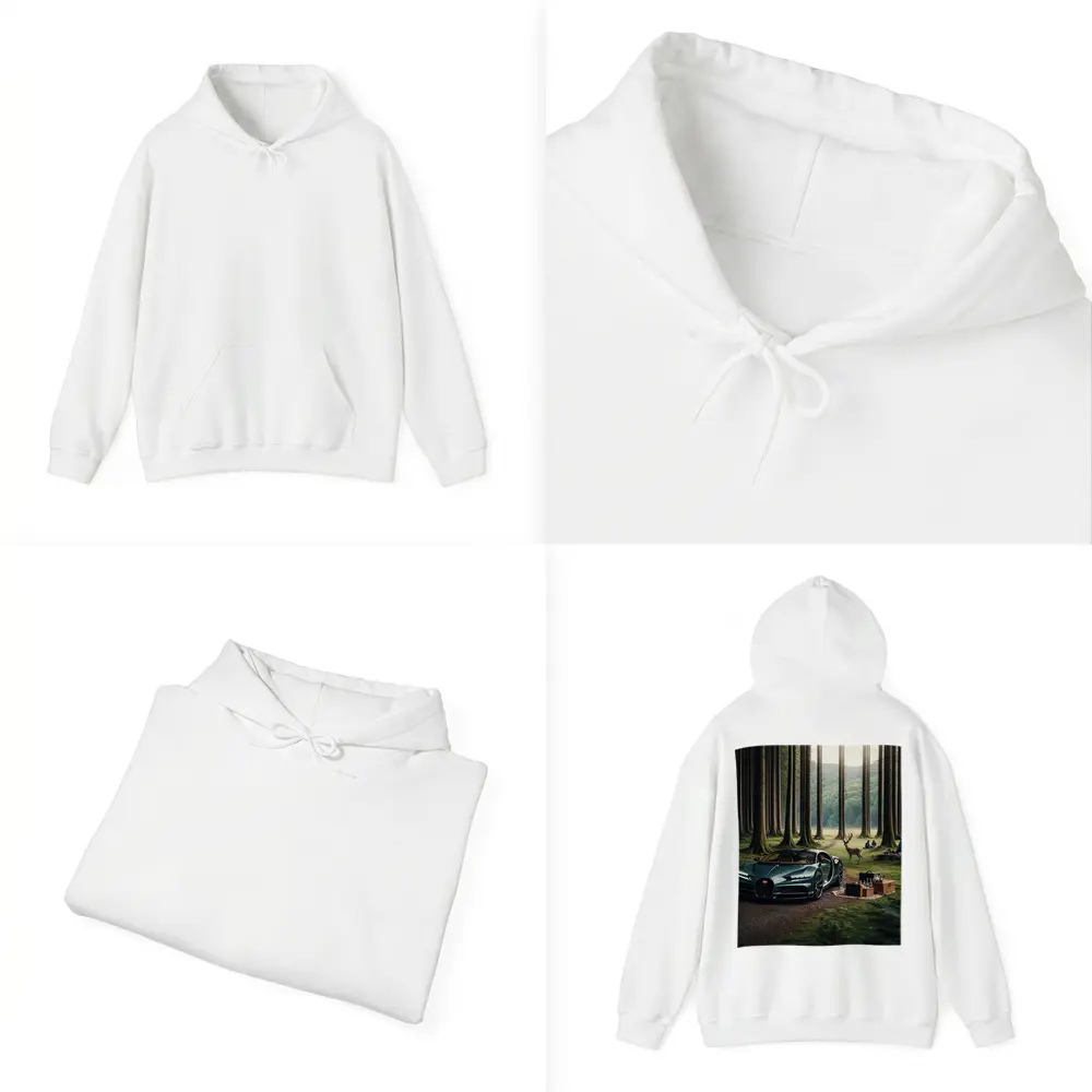 Bugatti Chiron Parked In Forest Clearing – Hoodies