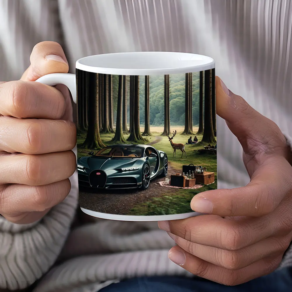 Bugatti Chiron Parked In Forest Clearing – Mugs