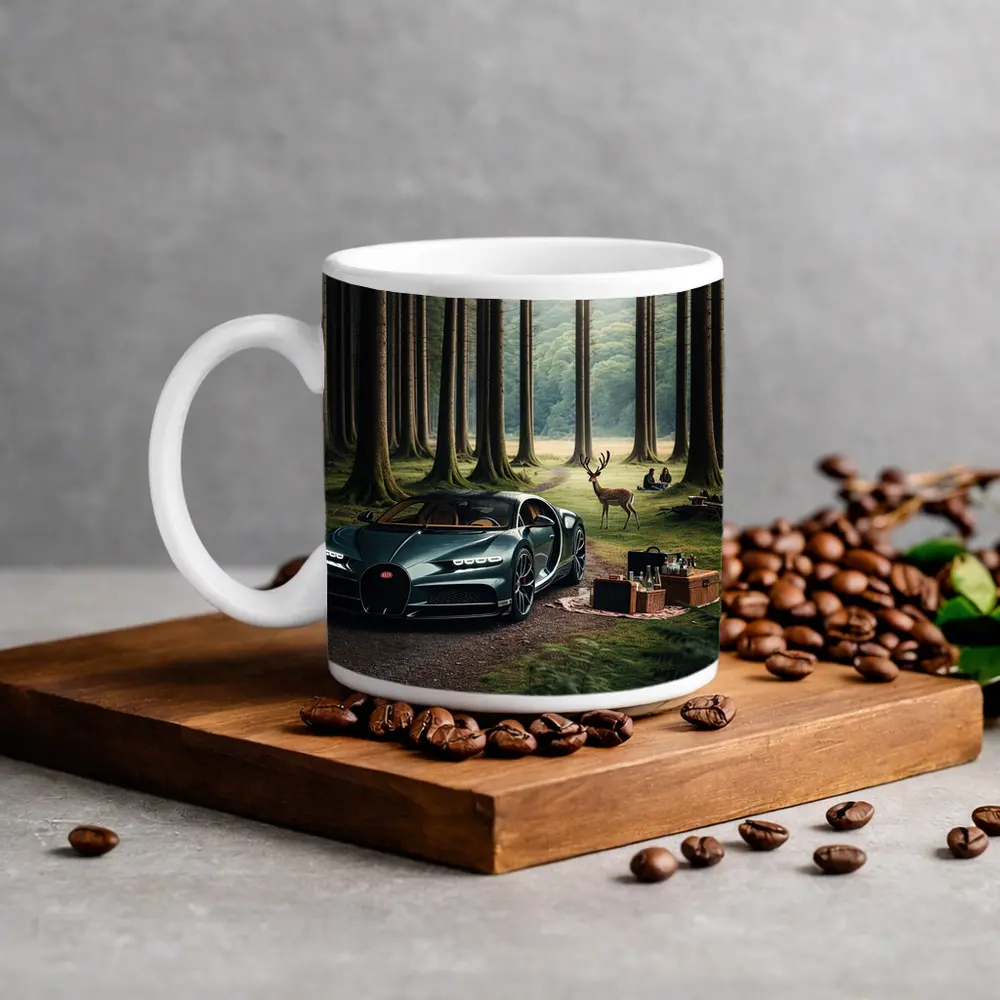 Bugatti Chiron Parked In Forest Clearing – Mugs