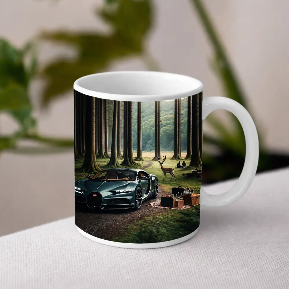 Bugatti Chiron Parked In Forest Clearing – Mugs