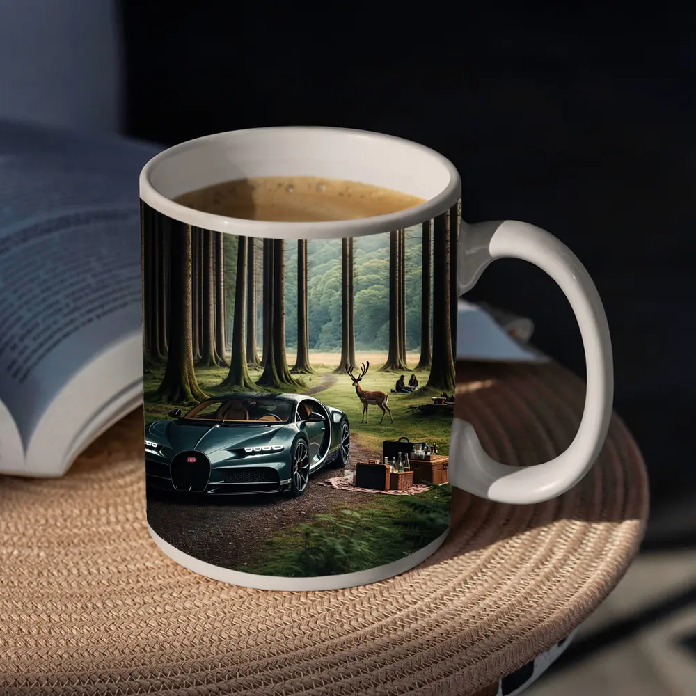 Bugatti Chiron Parked In Forest Clearing – Mugs