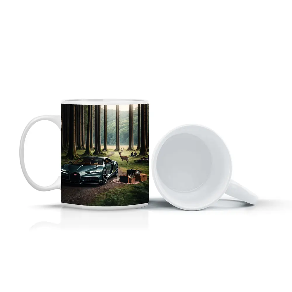 Bugatti Chiron Parked In Forest Clearing – Mugs