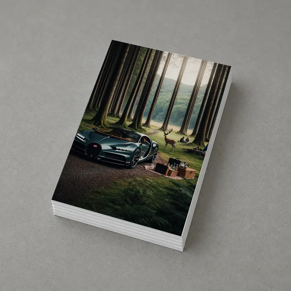 Bugatti Chiron Parked In Forest Clearing – Postcards