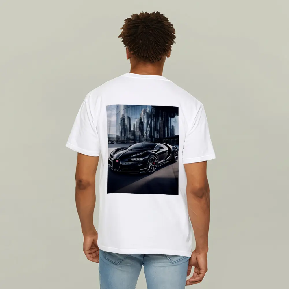 Bugatti Chiron Black City Glass Buildings – T-Shirts