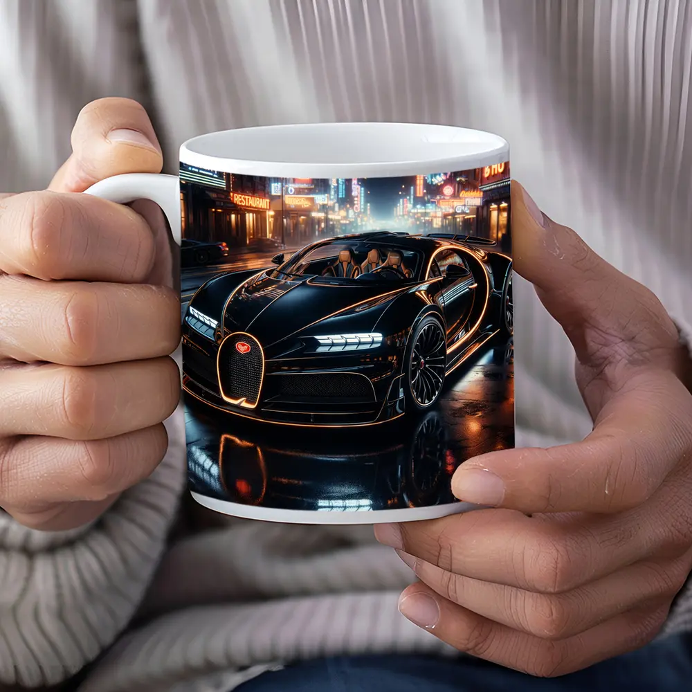Bugatti La Voiture Noire Neon City Night – Mugs