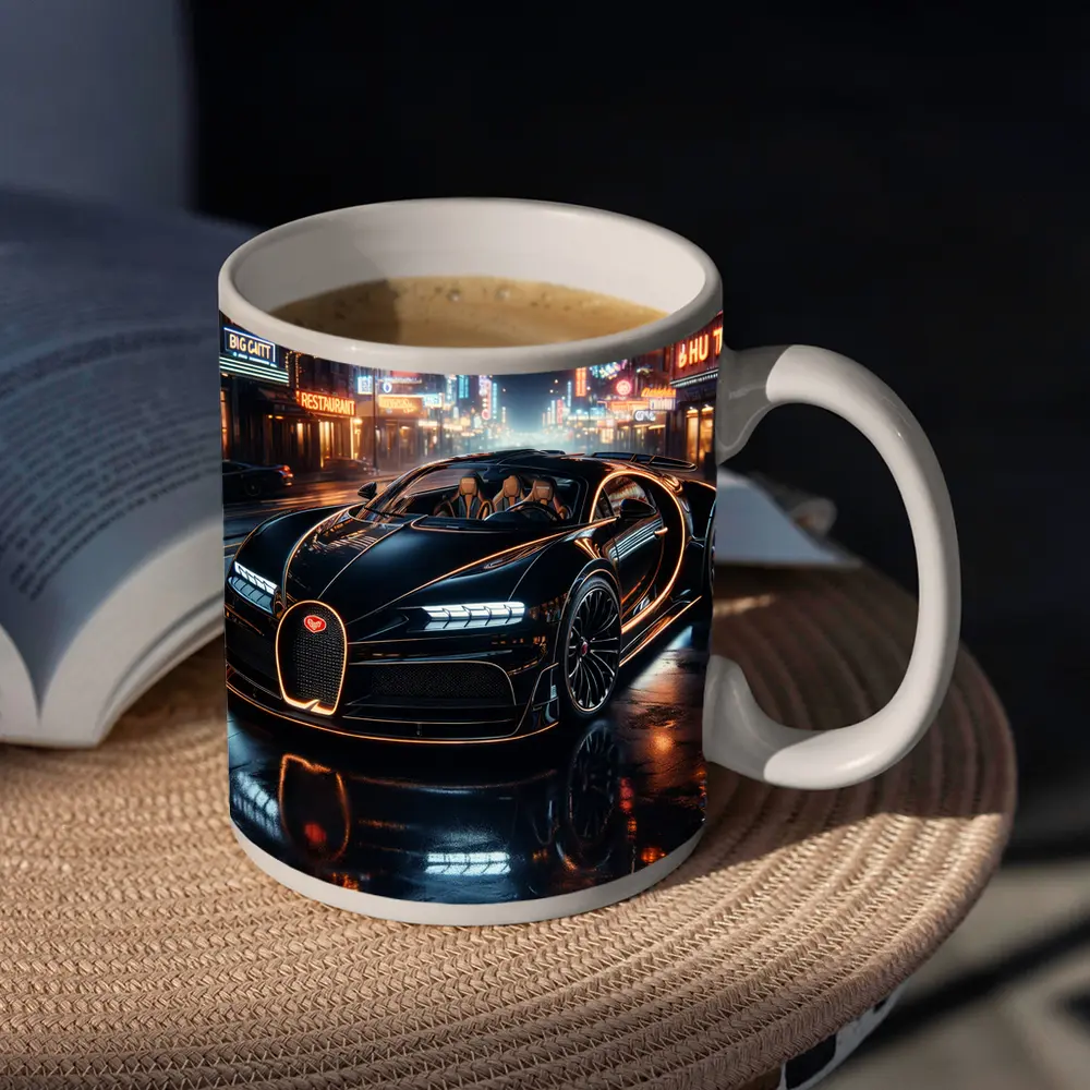 Bugatti La Voiture Noire Neon City Night – Mugs