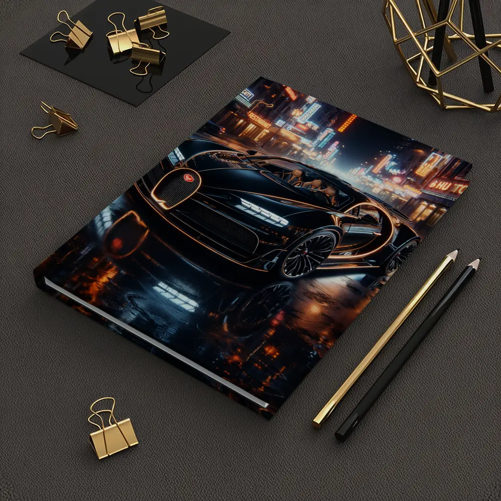 Bugatti La Voiture Noire Neon City Night – Notebooks