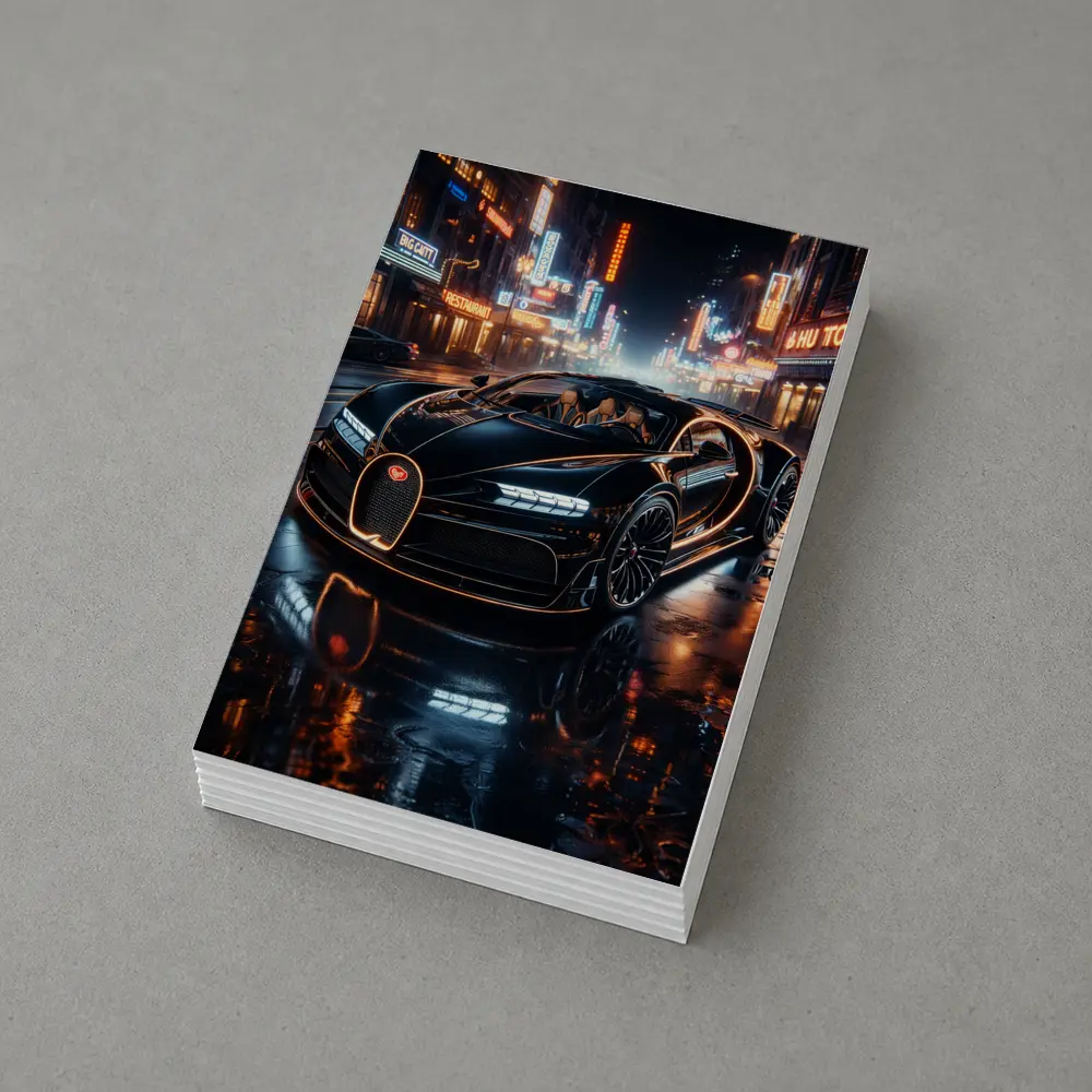 Bugatti La Voiture Noire Neon City Night – Postcards