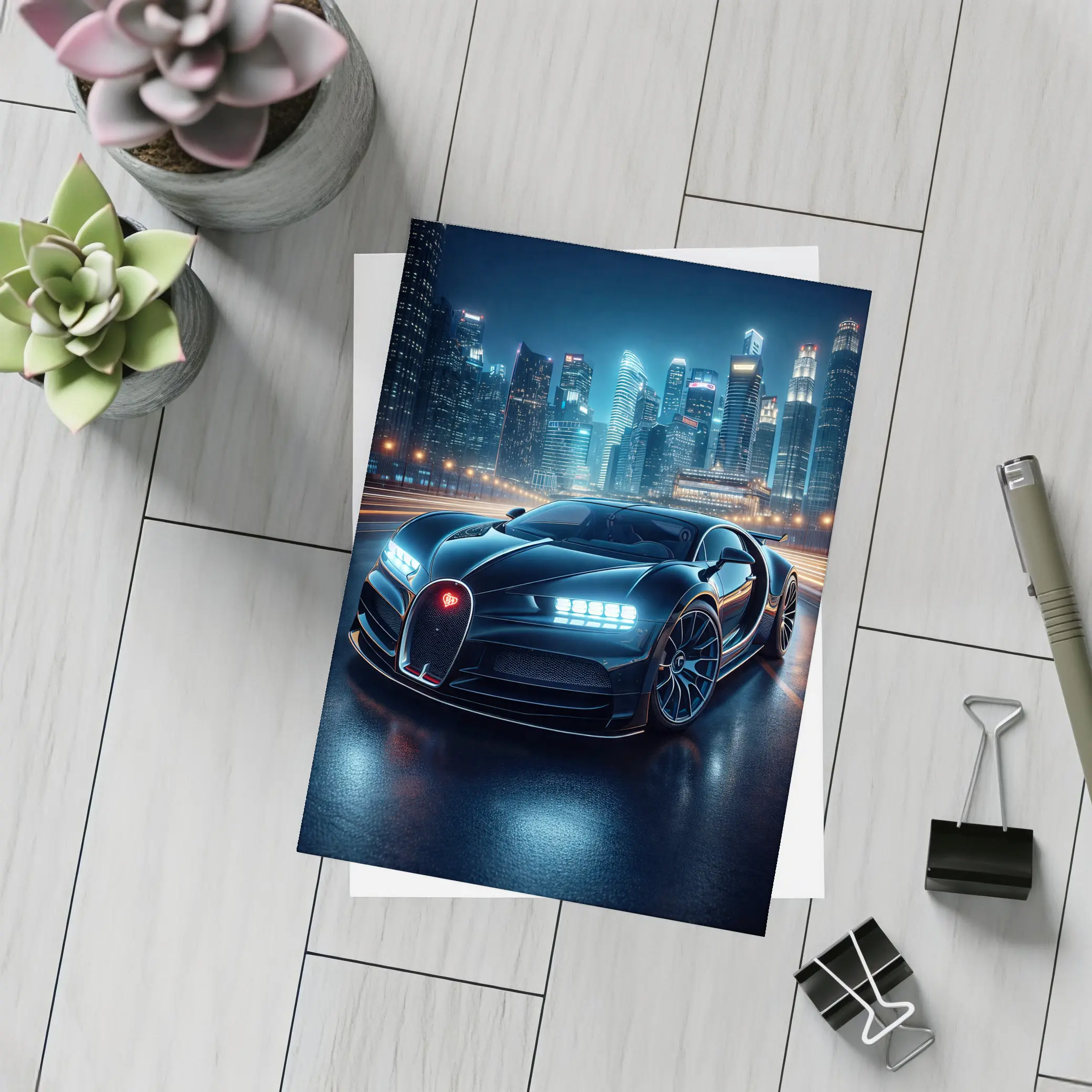 Bugatti La Voiture Noire City Night – Postcards