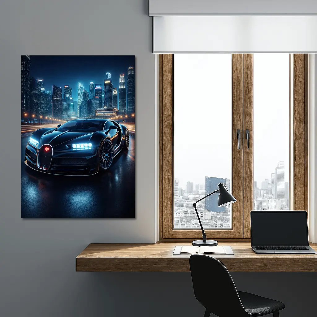 Bugatti La Voiture Noire City Night – Wall Art