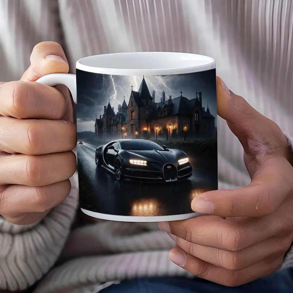 Bugatti Chiron Storm Dark Mansion Night – Mugs