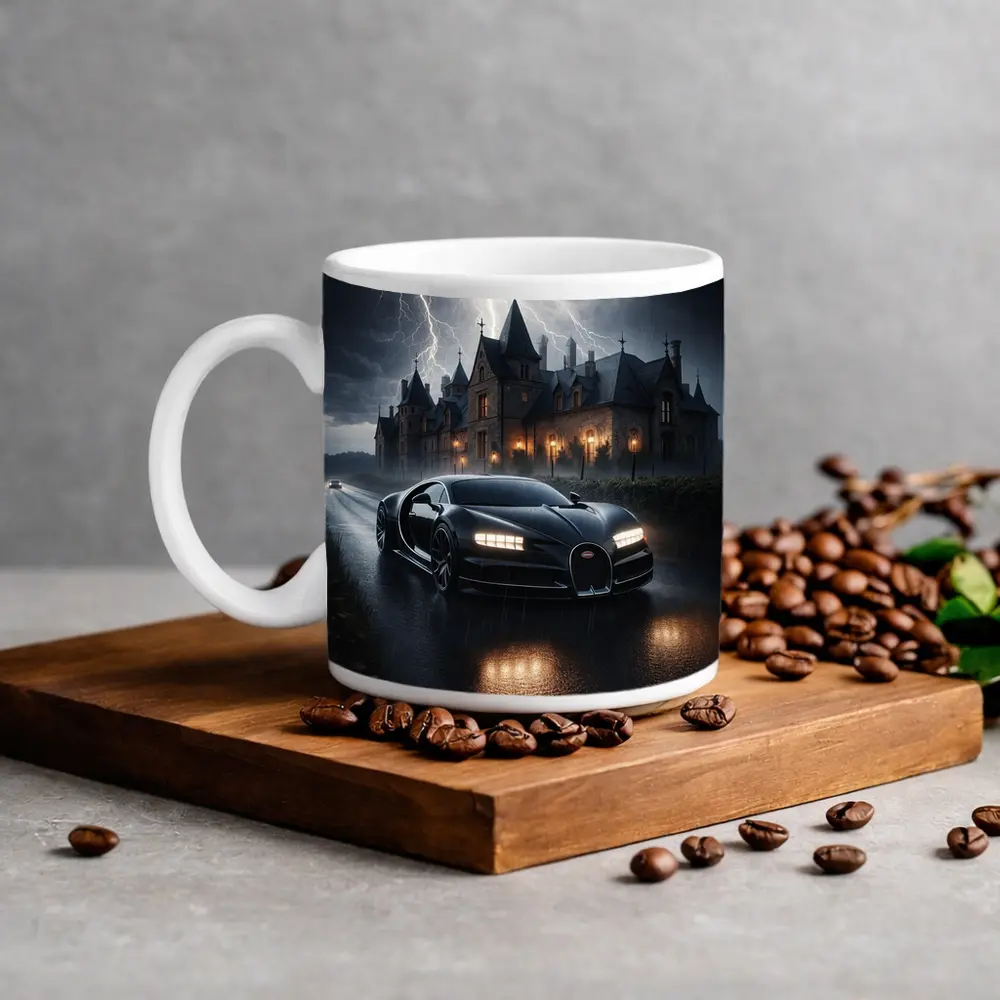 Bugatti Chiron Storm Dark Mansion Night – Mugs