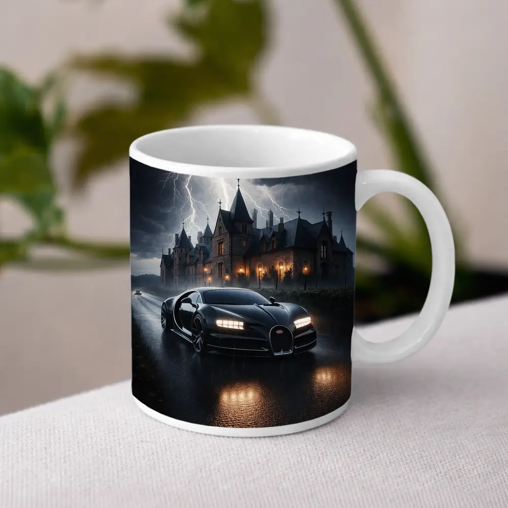 Bugatti Chiron Storm Dark Mansion Night – Mugs