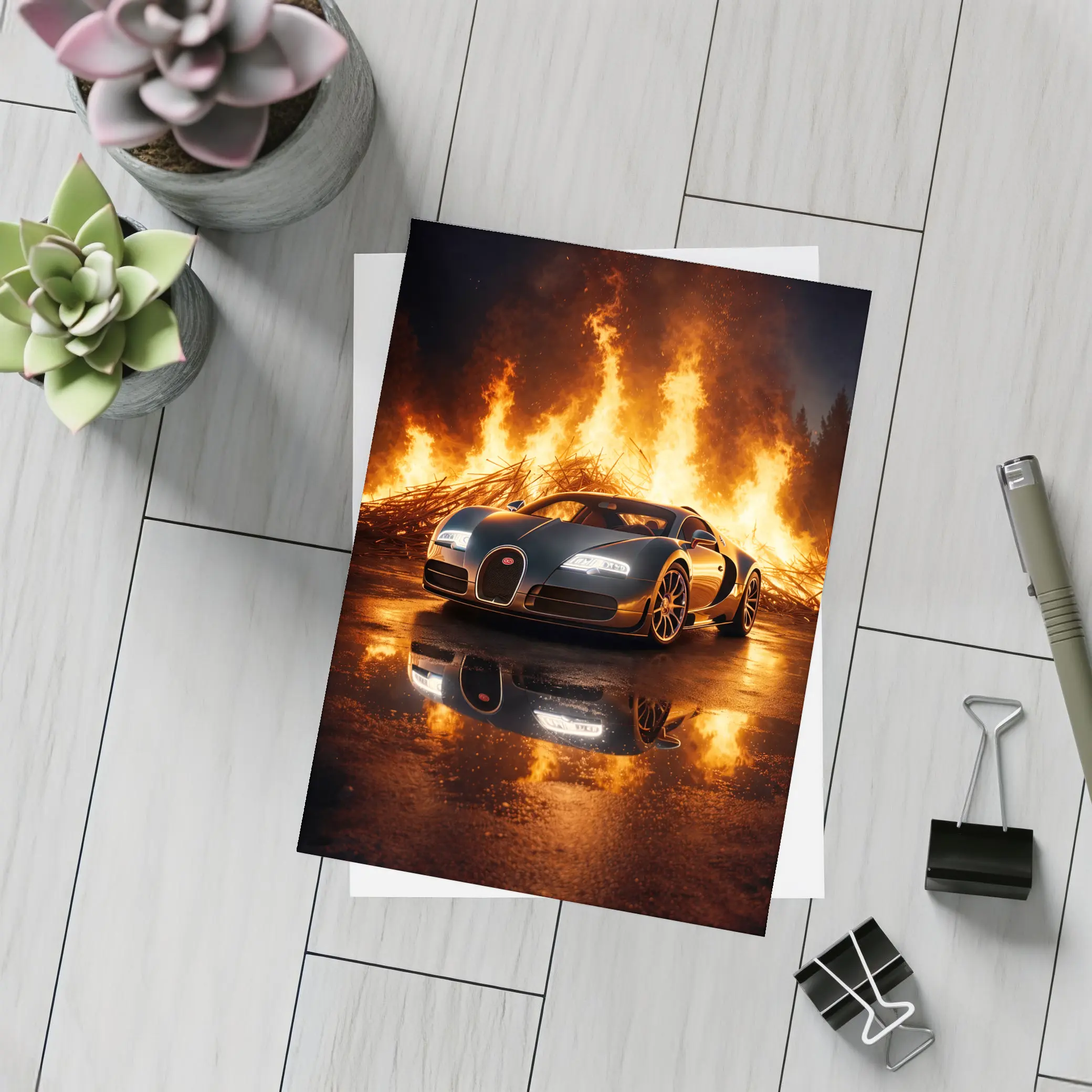 Bugatti Veyron Engulfed in Dramatic Fire – Postcards