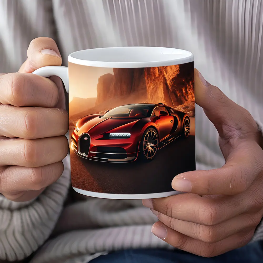 Bugatti Chiron Red Desert Canyon Drive – Mugs