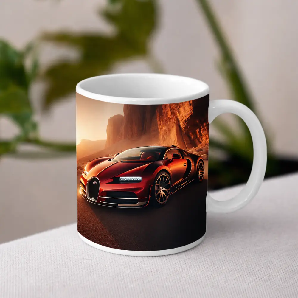 Bugatti Chiron Red Desert Canyon Drive – Mugs