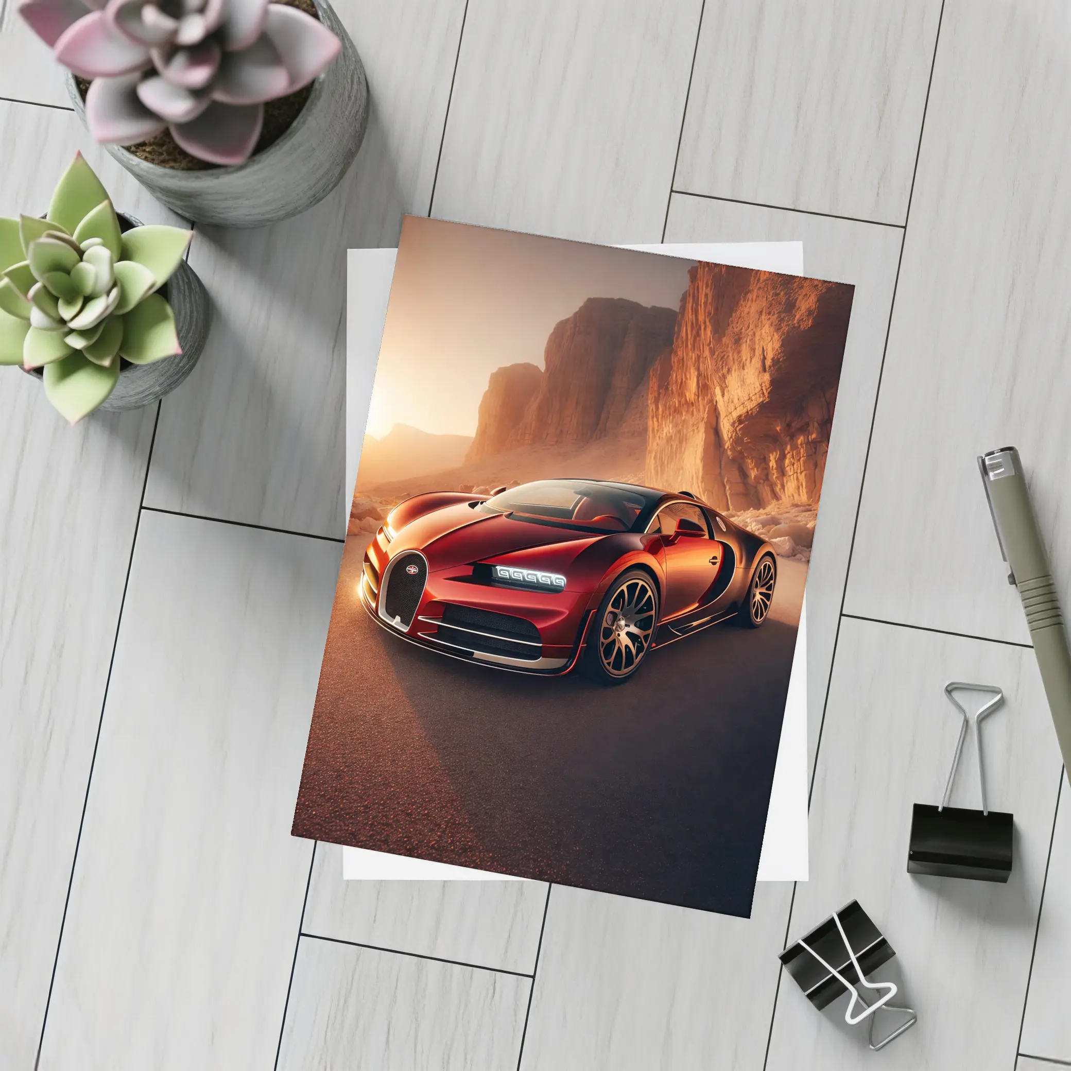 Bugatti Chiron Red Desert Canyon Drive – Postcards