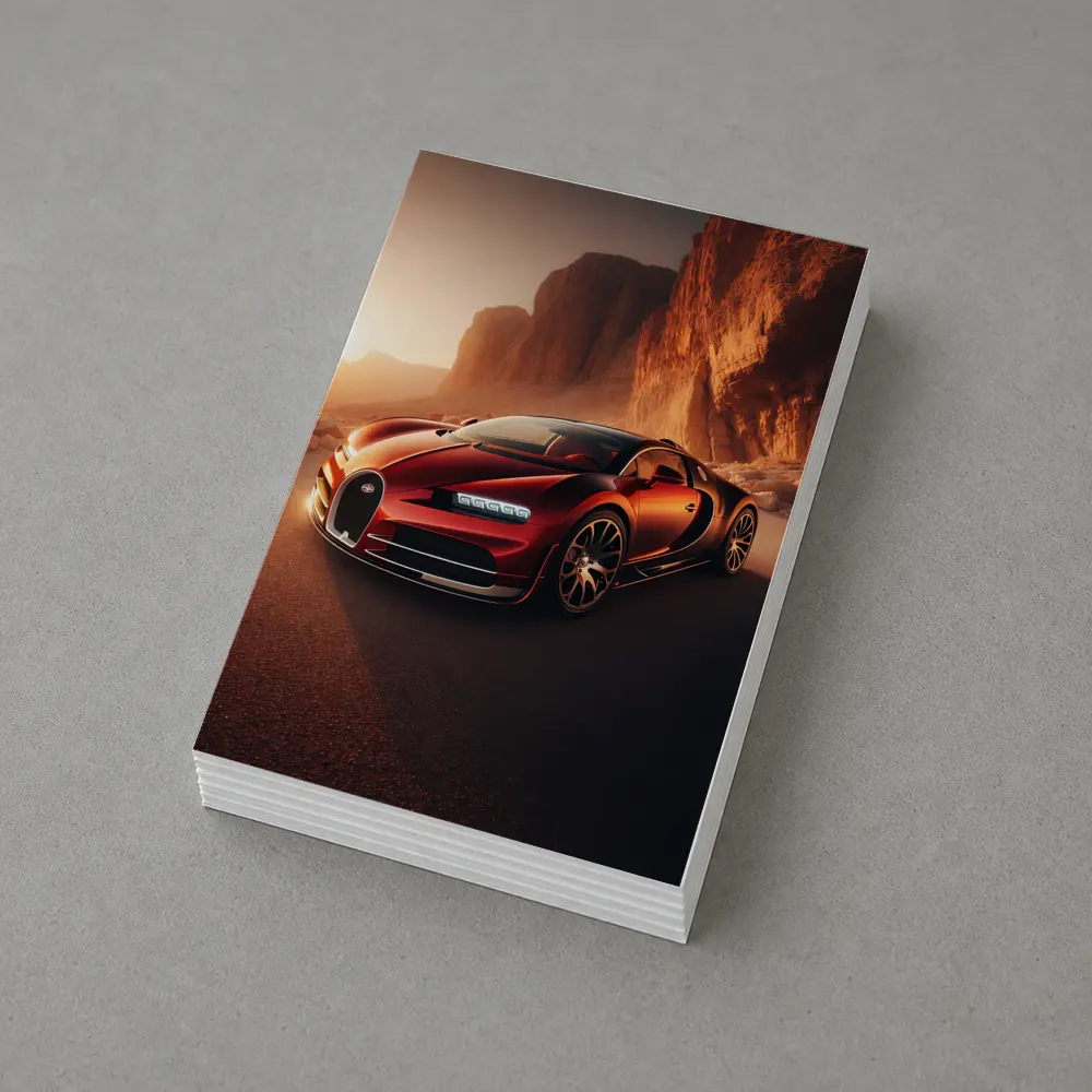 Bugatti Chiron Red Desert Canyon Drive – Postcards
