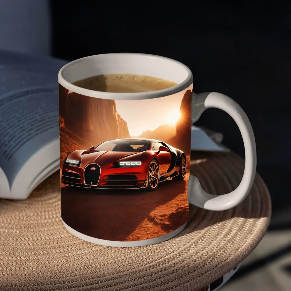 Bugatti Chiron Red Desert Canyon Sunset – Mugs