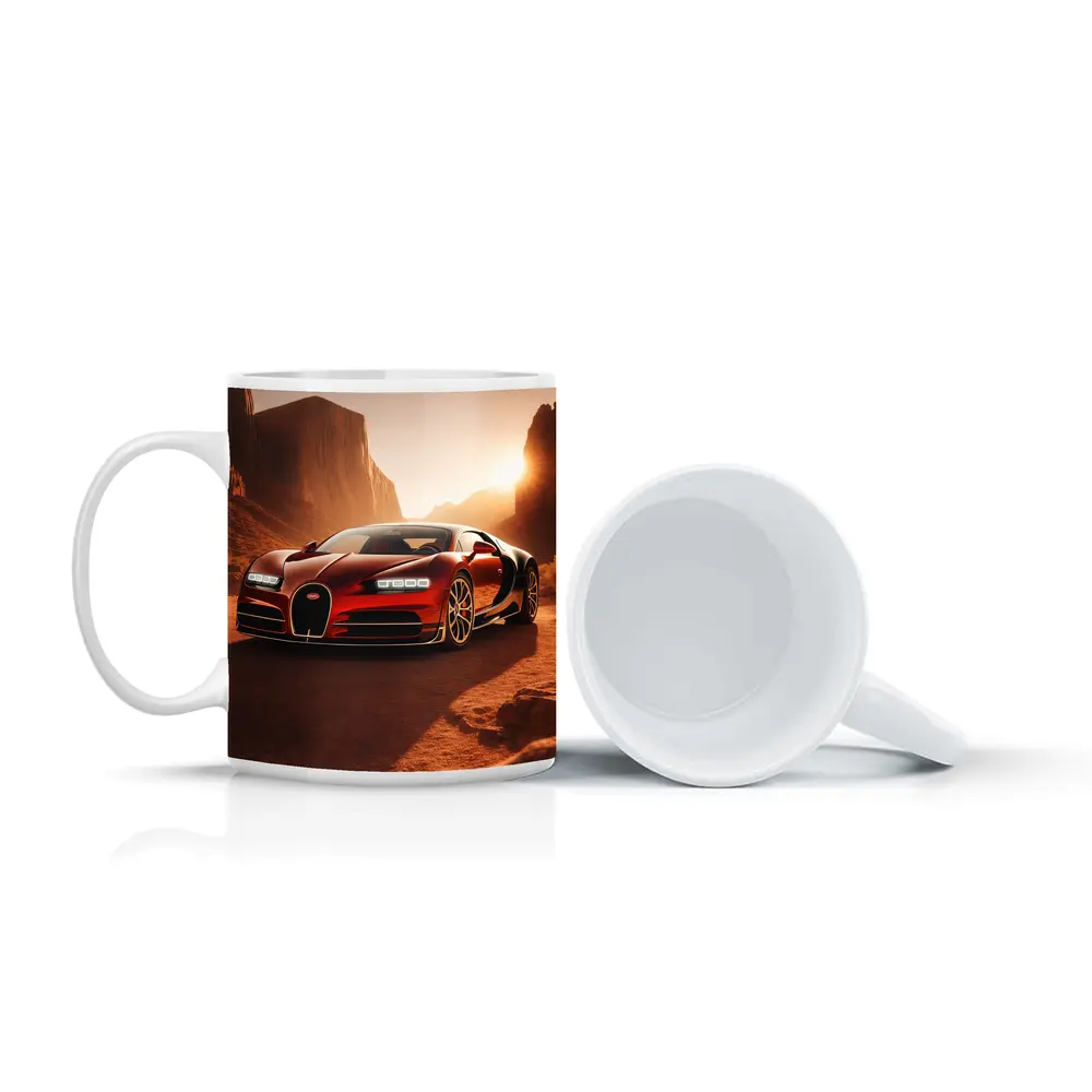 Bugatti Chiron Red Desert Canyon Sunset – Mugs