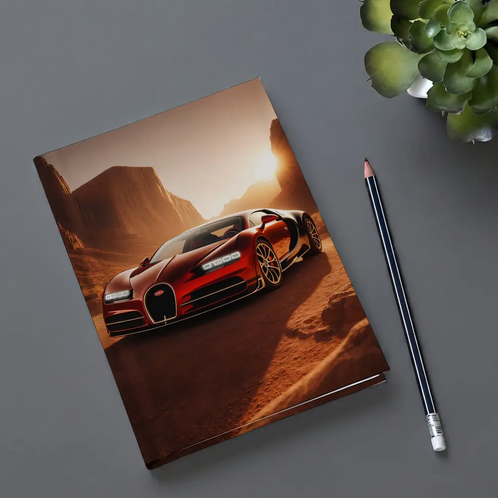 Bugatti Chiron Red Desert Canyon Sunset – Notebooks