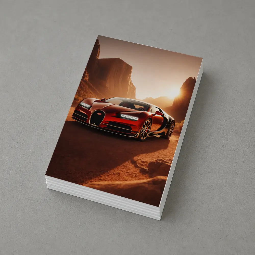 Bugatti Chiron Red Desert Canyon Sunset – Postcards