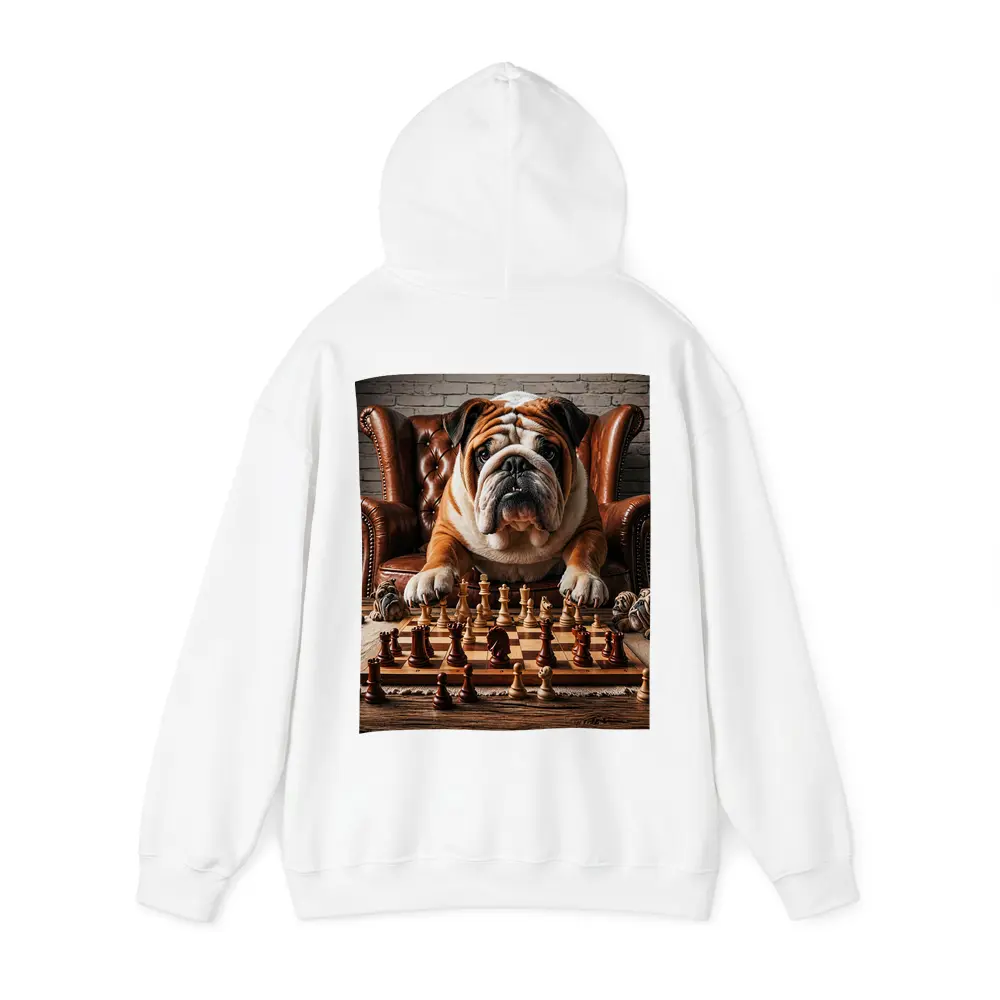 Bulldog Playing Chess Brown Leather Armchair – Hoodies