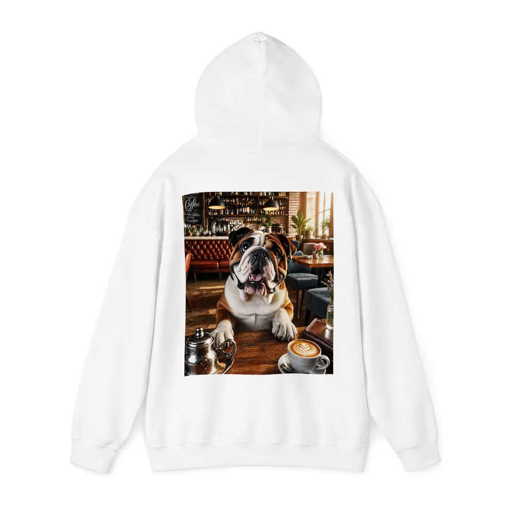 English Bulldog Sitting In Coffee Shop – Hoodies