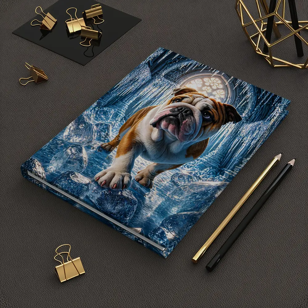 English Bulldog Standing In Icy Cathedral – Notebooks
