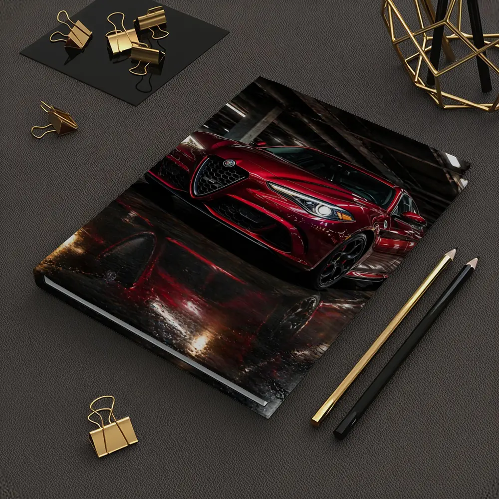 Alfa Romeo Giulia Red Wet Parking Garage – Notebooks