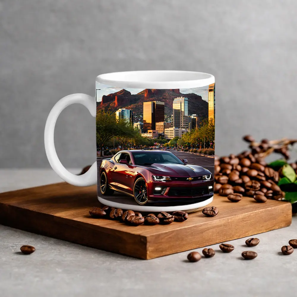 Chevrolet Camaro SS Phoenix City Skyline – Mugs