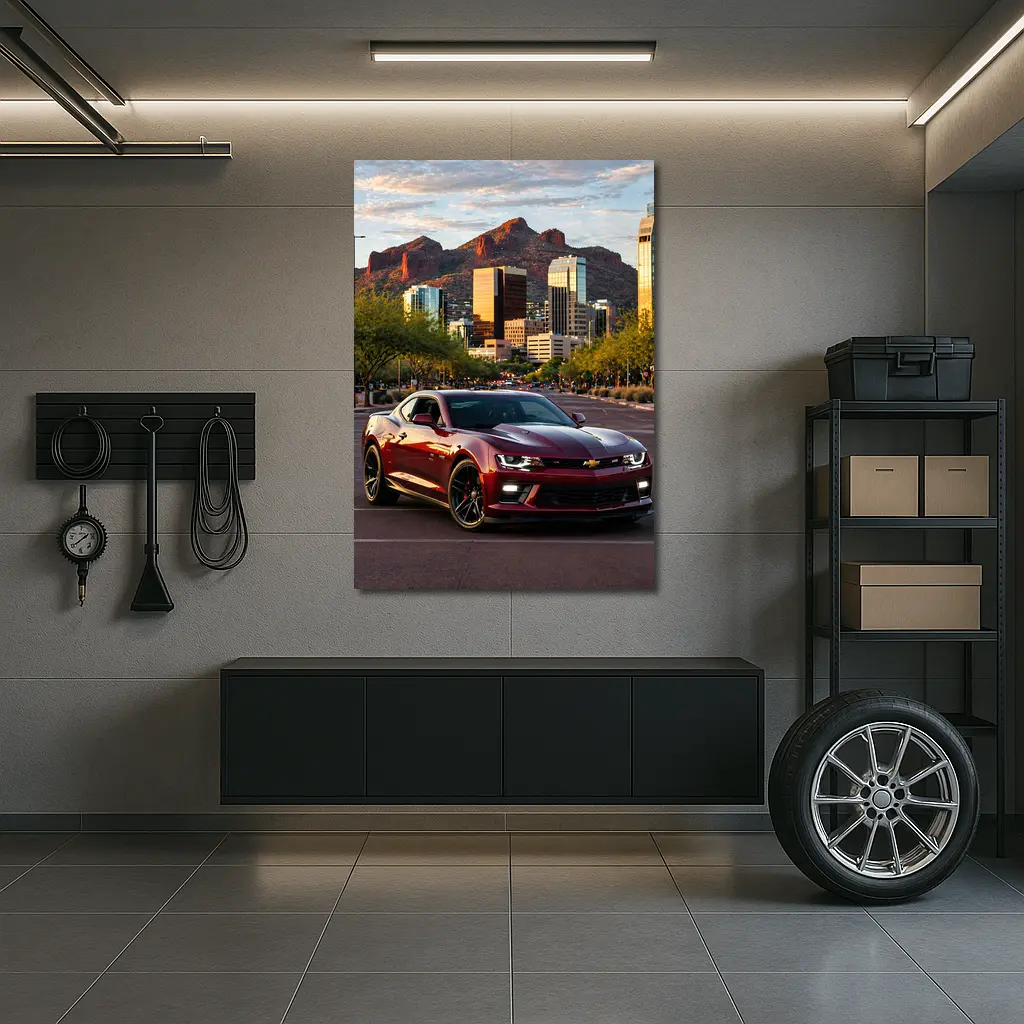 Chevrolet Camaro SS Phoenix City Skyline – Wall Art