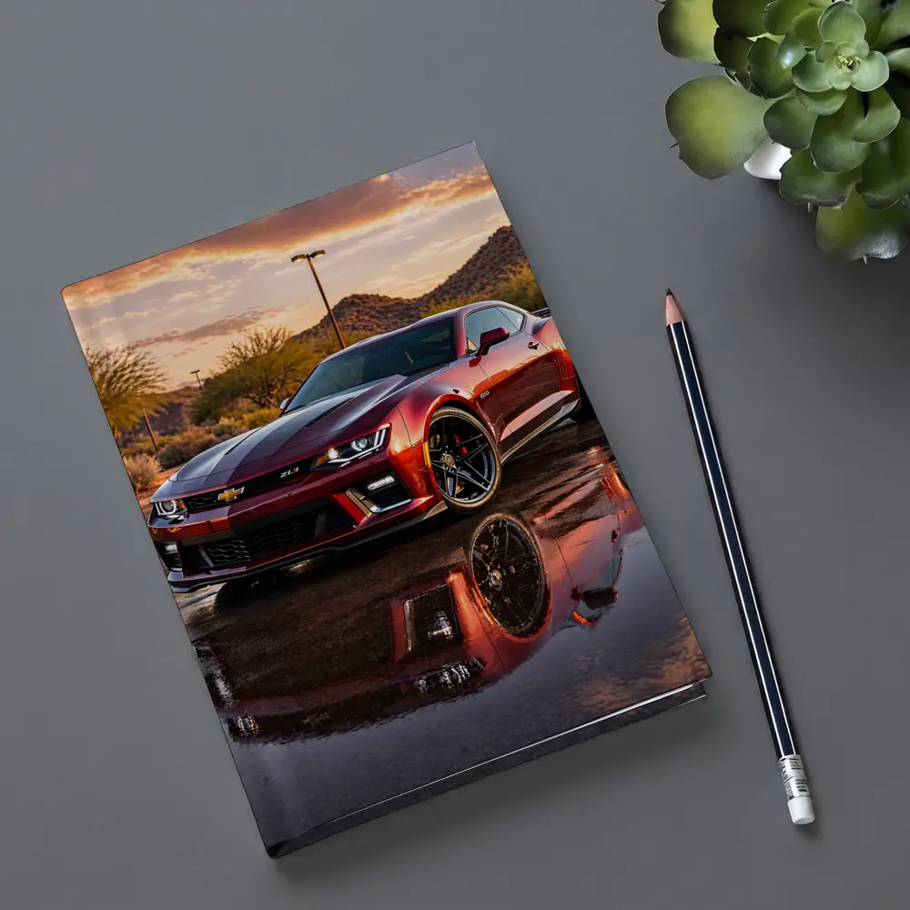 Chevrolet Camaro ZL1 Desert Sunset Reflection – Notebooks