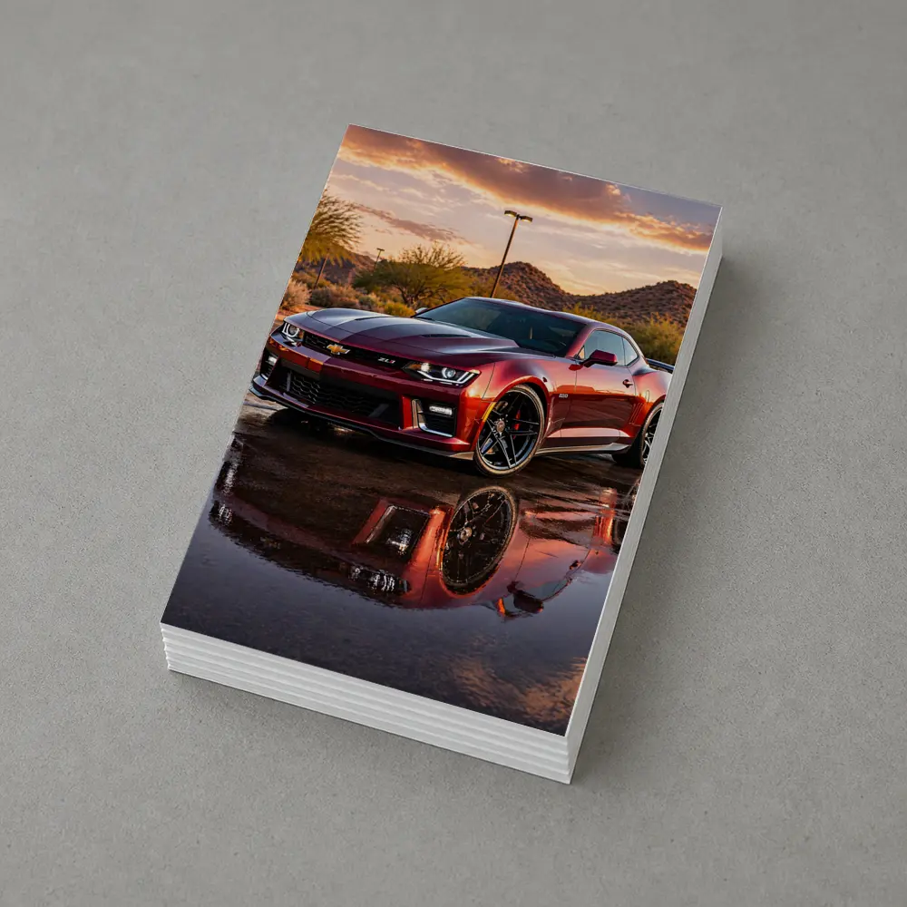 Chevrolet Camaro ZL1 Desert Sunset Reflection – Postcards