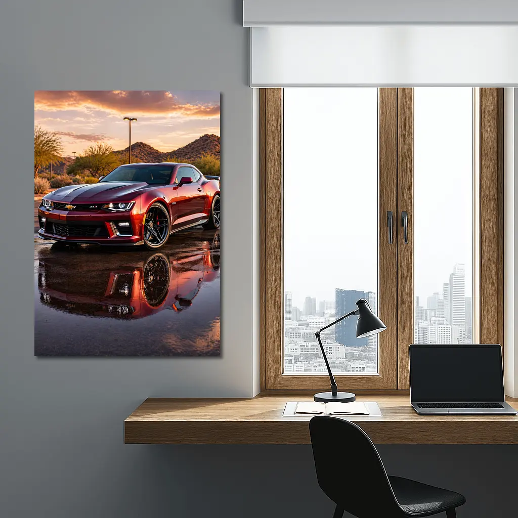 Chevrolet Camaro ZL1 Desert Sunset Reflection – Wall Art