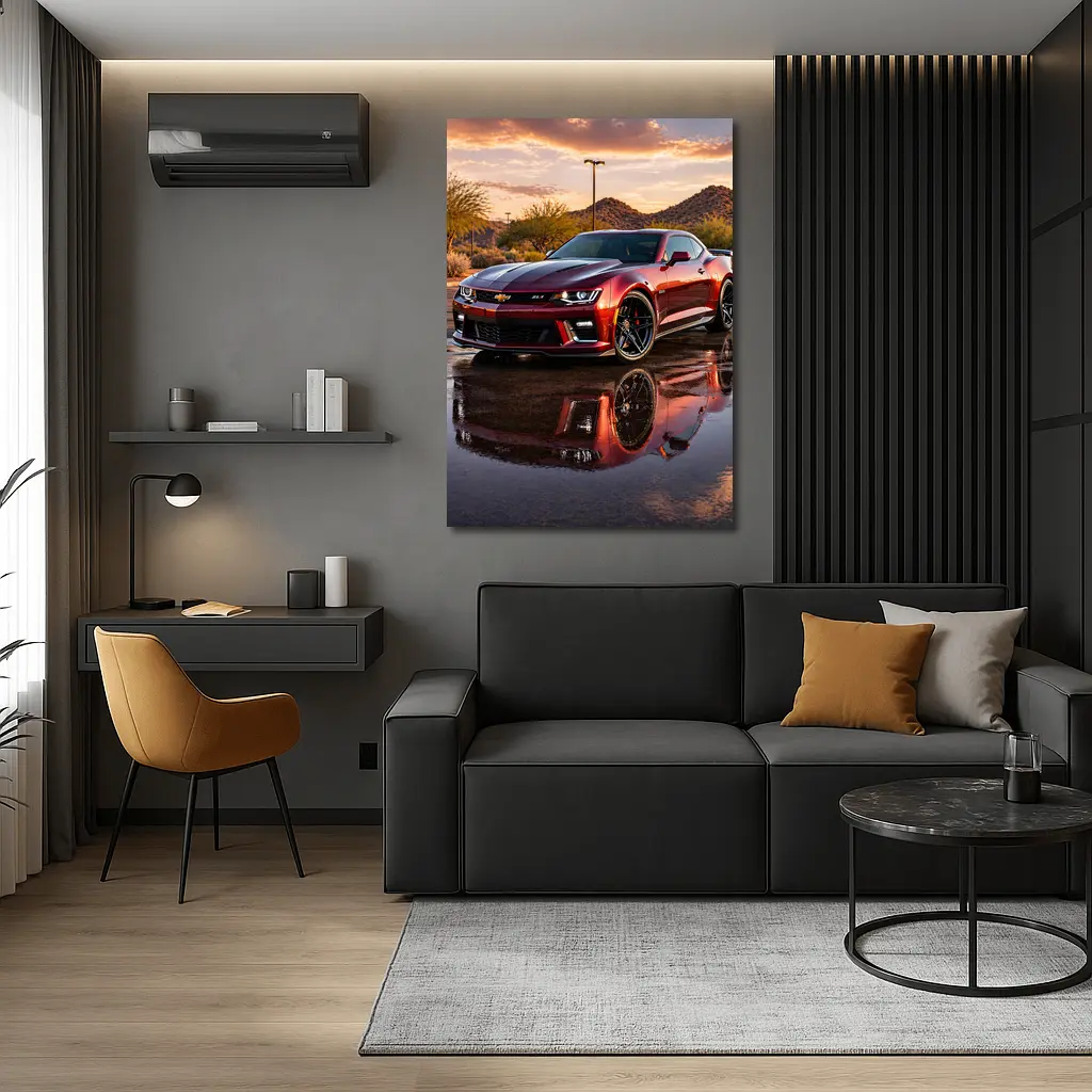 Chevrolet Camaro ZL1 Desert Sunset Reflection – Wall Art