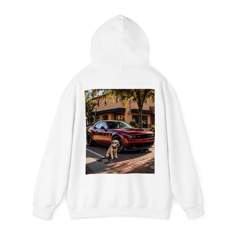 Dodge Challenger SRT Hellcat Red With Dog – Hoodies