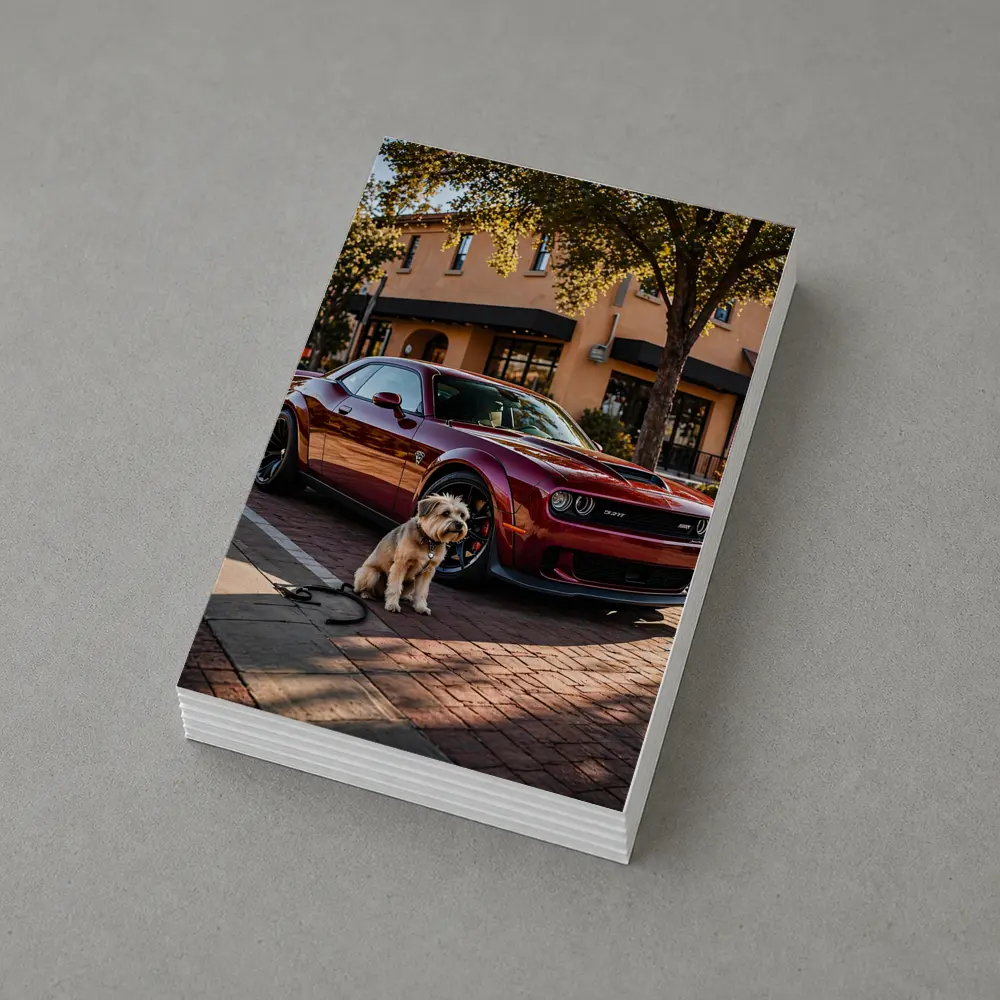 Dodge Challenger SRT Hellcat Red With Dog – Postcards