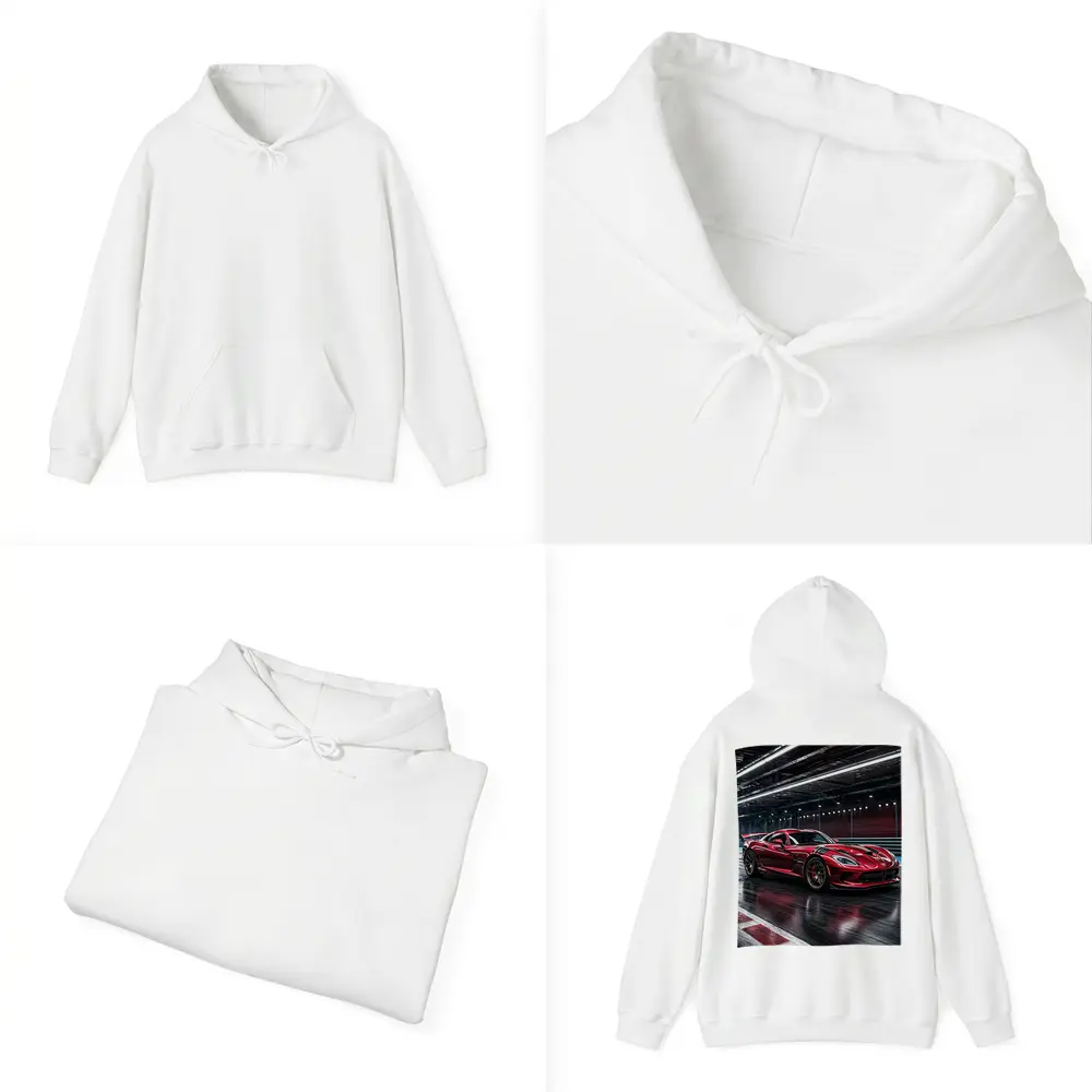 Dodge Viper Red Sports Car Racing Track – Hoodies