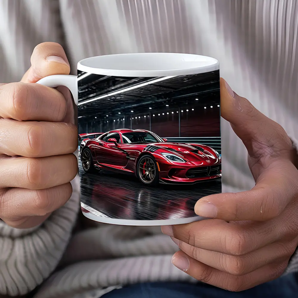 Dodge Viper Red Sports Car Racing Track – Mugs