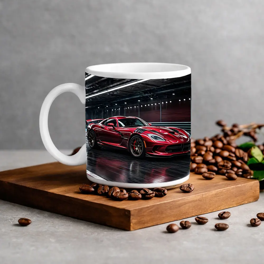 Dodge Viper Red Sports Car Racing Track – Mugs