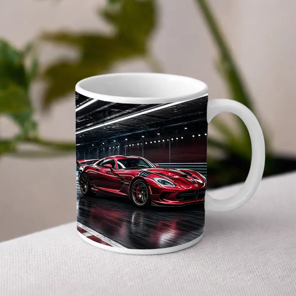 Dodge Viper Red Sports Car Racing Track – Mugs