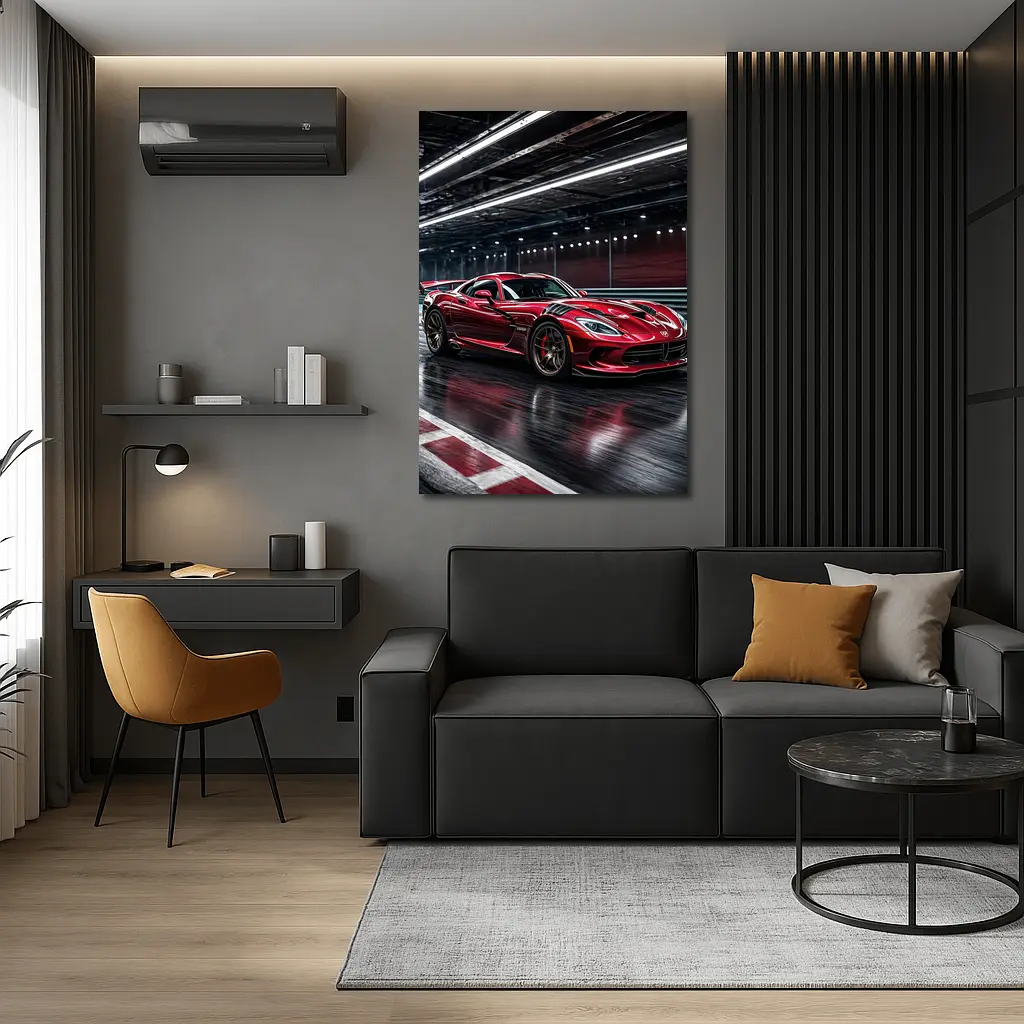 Dodge Viper Red Sports Car Racing Track – Wall Art