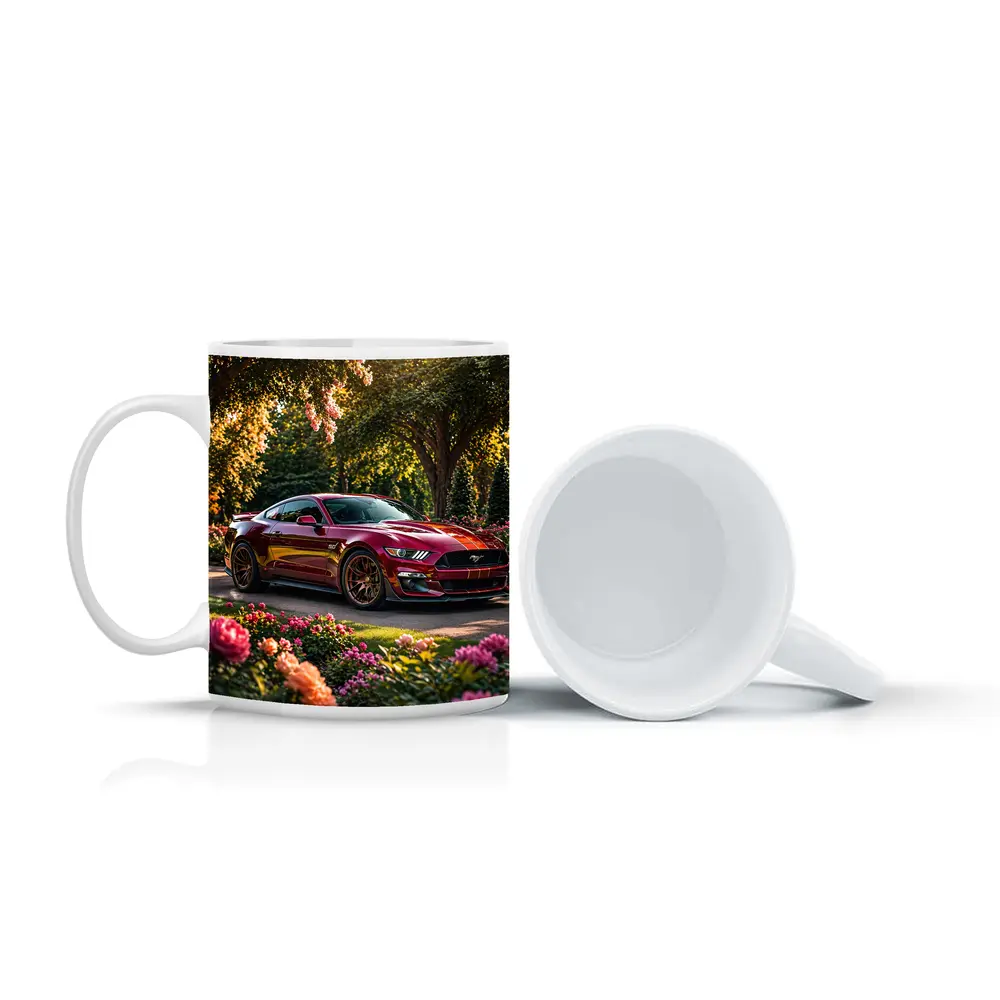 Ford Mustang GT500 Garden Flowers Sunset – Mugs