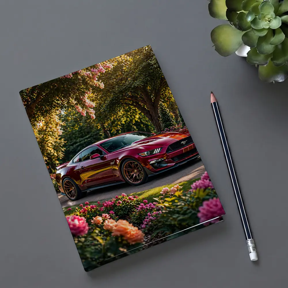 Ford Mustang GT500 Garden Flowers Sunset – Notebooks