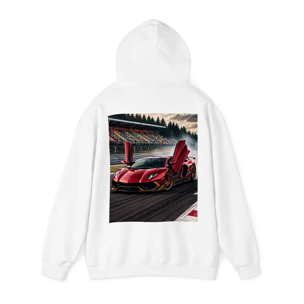 Red Lamborghini Aventador Drifting Race Track – Hoodies