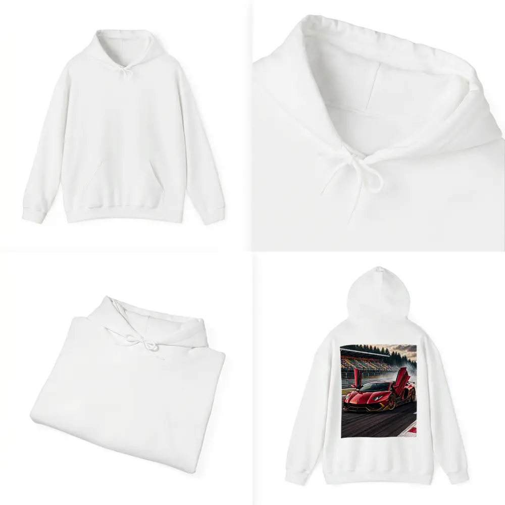 Red Lamborghini Aventador Drifting Race Track – Hoodies